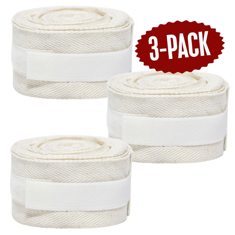 50% OFF - Cloth Hand Wraps (White) - 3 Pack