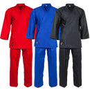 Blue/Red/Black Karate Uniform Light Weight Poly/Cotton