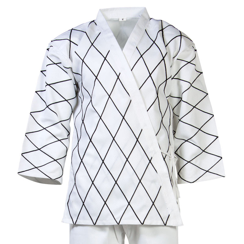 Hapkido Uniform - White with Black Diamond Pattern Top