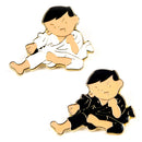 Side Kicker in Uniform Pin - White/Black