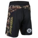 Black Fight Shorts with woodland camo trim