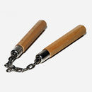 Nunchaku - Mini Round Nunchaku with Chain and Ball Bearing Swivels -  Black/Natural